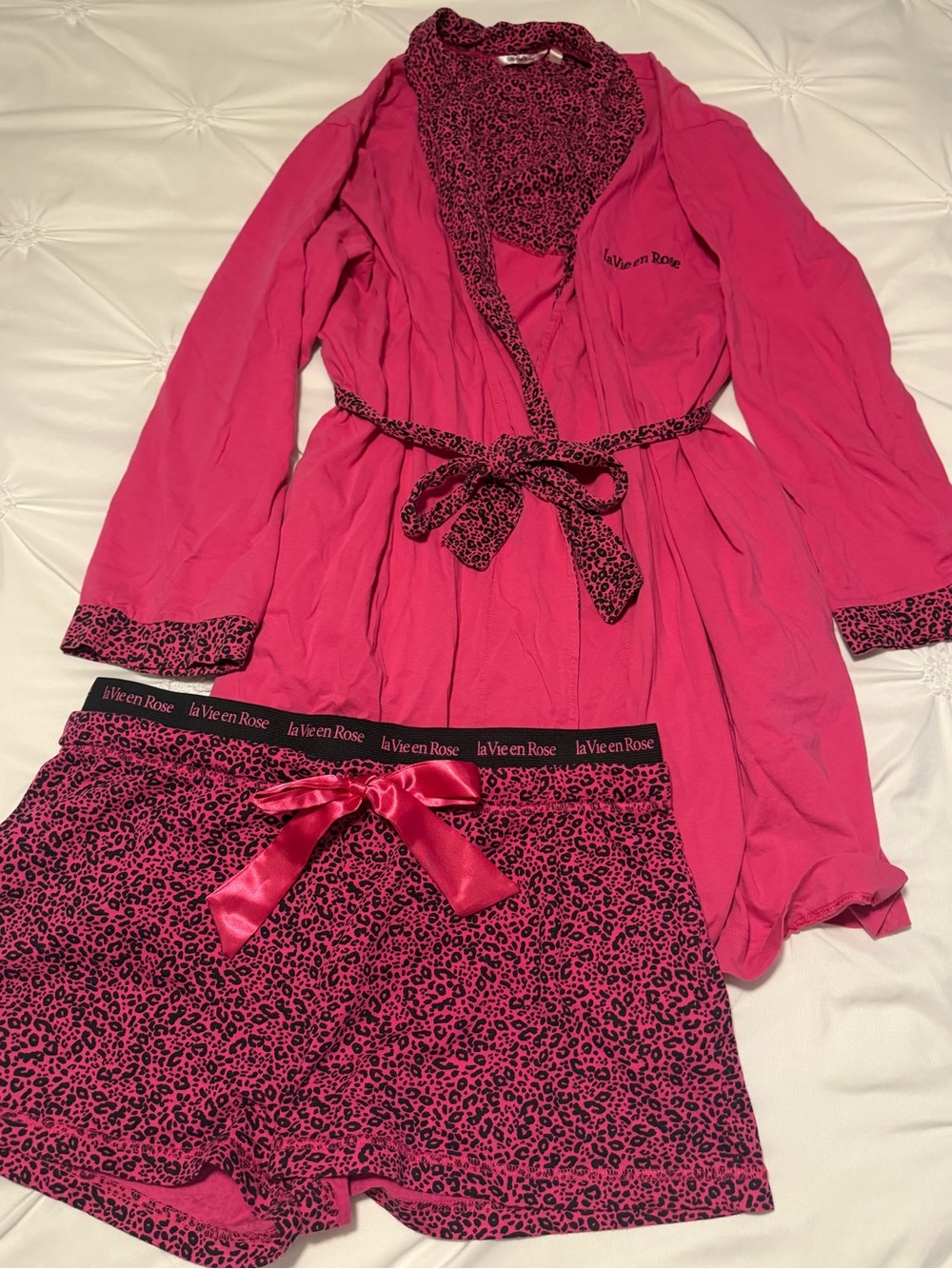 la vie en rose robe and pj shorts set